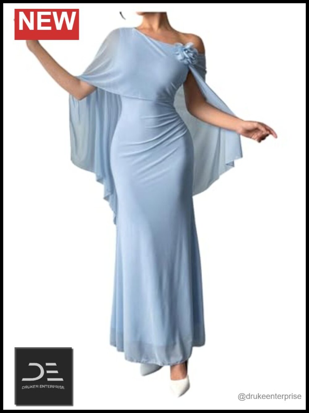 Elegant Bodycon Mesh Maxi Dress 3D Floral Off Shoulder